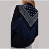 Women Chic Blazer Coat With Spliced Paisley Tassel Shawl Shoulder Pad Lapel Jacket Vintage Casual Autumn Lady Outfits