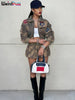 Tie-Dye 2 Piece Set Tracksuit Women Letter Print Zip Jacket+Waistband Puffy Skirt Matching Street Casual Vintage Suit