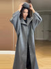 Batwing Sleeve Women's Coat Lapel Single-Breasted Loose Lady Long Jackets Autumn Winter All-Matched Street Outwear