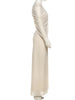 Elegant Shawl Dress Women Classic Basics Ruched O-Neck Full Sleeve Chic Stretch Skinny Party Banquet Activity Outfits
