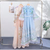 Floral Print Women Dress Button Down Mock Neck Maxi Dresses Long Lantern Sleeve A-Line Waist Belt Flared Hem Elegant Streetwear