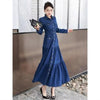 French Heavy-duty shirt collar long-sleeve denim dress for women, spring commute casual elegant waist Vestidos
