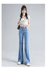 Loycell Sky Blue Ice Silk Boot Cut Pants Summer Casual High Waist Slim Simple Versatile Micro Flared Women's Jeans