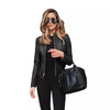 Vintage Women PU Leather Bomber Jacket Casual Autumn Winter Zipper Windbreaker Streetwear Female Blazer Y2K Clothes