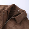 Vintage Turn-down Collar Suede Jackets Women Full Sleeve Breasted Pocket Coat Female Autumn Winter Chic Casual Wear
