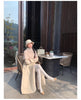 Winter Long Wool & Blends Coat for Women Chic Elegant Womans Clothing Skirted Woolen Overcoat