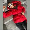 Women Hooded Puffer Coat Faux Fur Trim Self Tie Belt Waist Long Sleeve Warm Padded Jacket Winter All-match Commute Coats