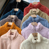 Korean style Coat Women Autumn Winter Women's Long Plush Fleece Zipper Jacket Women Fur Cardigan Coat