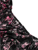 Women Plus Size Floral Maxi Dress Elastic High Waist Loose Square Neck Puff Sleeve Split Dress Casual All-Season Streetwear