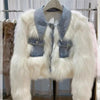Female Cowboy Patchwork Fur Outwear Winter Ladies Faux Fur Top Coat Retro Women High End Long Sleeves Plush Jacket