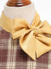 Mock Neck Bowknot Plaid 50s Vintage Dresses for Women 3/4 Length Sleeve Autumn Winter Elegant Pockets Midi Dresses
