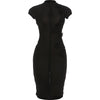 Sexy Applique See Through Dress Women Chic Single-Breasted Turtleneck Patchwork Elegant Party Club Bodycon