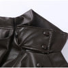 Street Waist Cinching Leather Jacket Women Loose Solid Stand Collar Zipper Pocket Jackets Spring Lady Outwear