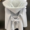 White Turn Coat Women's Autumn Winter Belt Woolen Coat Fur Coat Fragrant Wind High end Lightweight Short Fur Neck