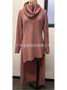 Elegance Heaps Collar Loose Dress For Woman Irregular Hem Long Sleeves Casual Dresses Spring Autumn Lady Solid Vestidos