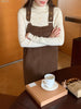 Chic Japan Mori Girls Feminine Vestidos Women Flower Embroidery Elegant Retro Cute Vintage Cotton Corduroy Pockets Shirt Dress