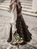 Fake Two-Piece Dress for Women Long Skirt Slim Fit Waist Cinching Vintage Lolita Plaid Bow Korean Style Winter