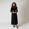 AW26 Women Velvet Patchwork Dress Elegant Lady Maxi Dress