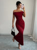 Autumn Women's Off-Shoulder Boat Neck Dress Sexy Elegant Long Skirt Evening Gown for Women