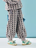 Grey Purple Lamb Wool Pants Women's Winter with Thick Velvet Design and Small Flower Shrink Mouth Pants