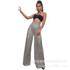 Women's Solid Color Wide-leg Pants Casual Elegant Black Sequins Holiday For Women Long Pant Womens Clothing