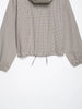 Autumn Women Plaid Hooded Cropped Jacket Zipper Drawstring Hem Long Sleeve Loose Casual Outerwear Lady Outfit