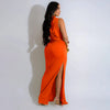 Women O-neck High Split Ruched Stacked Bodycon Midi Maxi Dress Evening Party Club Vestidos Sexy Chic Long Dresses