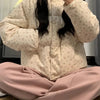 Sweet Printing All Match Hooded Jackets Y2K Zipper Top Loose Coat Preppy Style Casual Thicken Warm Women Parkas