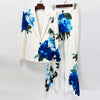 High Street Designer Runway Suit Set Women's Floral Printed Blazer Flare Pants Suit 2pcs
