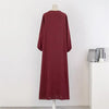 Spring Autumn Muslim Dress Women Loose Maxi Dresses Female Full Sleeve Casual Solid Pockets Robe Long Dresses Vestidoes