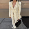 Solid Blended Women's Jacket Irregular Tassel Decoration Open Front Long Sleeves Loose Chic Autumn Street Wear