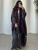 Middle Eastern Women Muslim Abayas Casual Islamic Kaftans Maxi Dresses Full Sleeve Arabian Jilbabs Open Front Abaya With Hajib