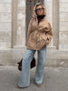 Women's Stand Collar Mid Length Trench Coat Drawstring Waist Autumn Winter Coats Cotton Outer Jacket