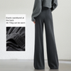 Wool Blend Flare Pants Women Winter Thick Warm Trousers High Waist Office Lady Casual Pants 144K57322
