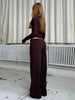 Women's Clothing Cardigan Slim Long Sleeve Low Waist Long Pants Sweater Solid Color Two Piece Outfits Woman Simple Style Casual