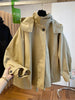 American Vintage Long Sleeve Hooded Trench Women Casual Wide-Waisted Zipper Utility Style Coat Button Patchwork Autumn