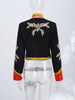 Napoleon Golden Button Patchwork Jacket Women Stand Collar Long Sleeve Panelled Slim Short Coats Chic Lady Outerwears
