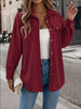 Autumn Winter Casual Single Breasted Pocket Jacket Solid Color Long Sleeve Corduroy Coats for Women Khaki Pink Red