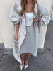 Lady Oversized Long Trench Women Coat Stand Collar Single Breasted Loose Wide Sleeve Casual Coats Autumn Winter Chic Jackets