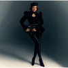 Sexy Hollow Out Puff Sleeves Top Women Chic Waist-cinching Single-breasted Shoulder Pad Short Coat Lady Solid Outwear
