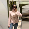 Spring Autumn Solid Women Short Windbreaker Stand Collar Long Sleeve Belt Single Breasted Female Coat Elegant Lady Outwear