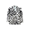Women's Brown White Zebra Print Lapel Blazer Vintage Wide Stripe Thick Velvet Loose Suit Jacket Autumn High Street Outwear