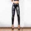 High Waist Faux Leather Moto Pants Women Punk Bodycon Stretchy Slim PU Trousers Streetwear Hip Pop Zip Pants Clubwear Custom