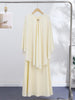 Women Beige Pleated Cape Set Loose Long Sleeved Ruffles Blouse A-line Maxi Flowy Skirt Chic Formal Evening Party Outfit