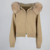 Coat Women Cardigan Natural Fox Fur Coat Women Real Mongolian Fur Knitwear Female Spring Autumn Hooded Knitted Fur Jacket