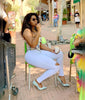 Spring Women's White High Waist Ripped Jeans Slim Stretch Denim Pencil Pants Casual Female Clothing S-3XL
