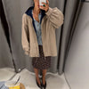 Printed Oversized Drawstring Waist Jackets Women Street Stand Collar Full Sleeve Zipper Slim Coats Autumn Chic Ladies Outerwears