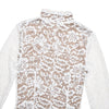 Sexy See Through Lace Women Midi Dress White Long Sleeve Turtleneck Dress Female Winter Skinny Elegant Party Clubwear
