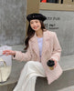 Elegant Plaid Women Blazer French Small Fragrance Raw Edges Tassel Suit Jacket Button Loose Casual Aesthetic Female Coat