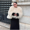 Faux Fur Coat Women Loose Lapel Full Sleeve Fluffy Short Overcoat Autumn Winter Street Lady Furry Warm Overcoat